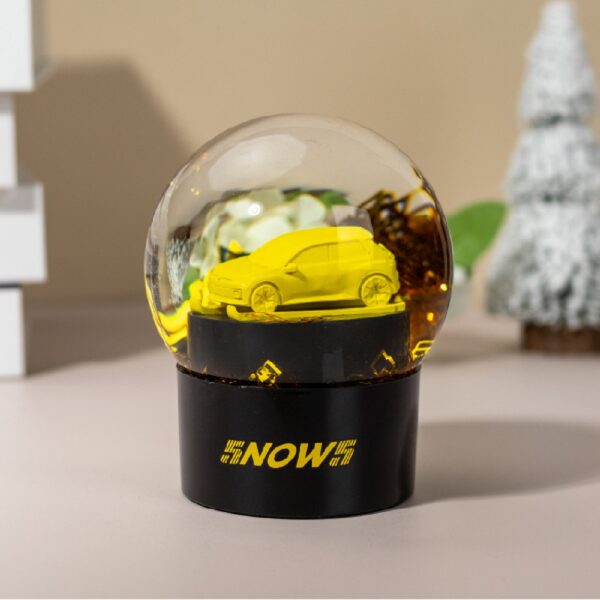 Custom Branded Car Snow Globe with Logo Flakes